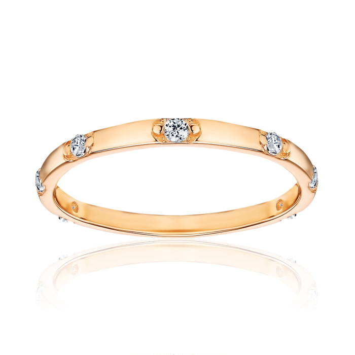 Золота каблучка з фіанітами F-854-R/01/1