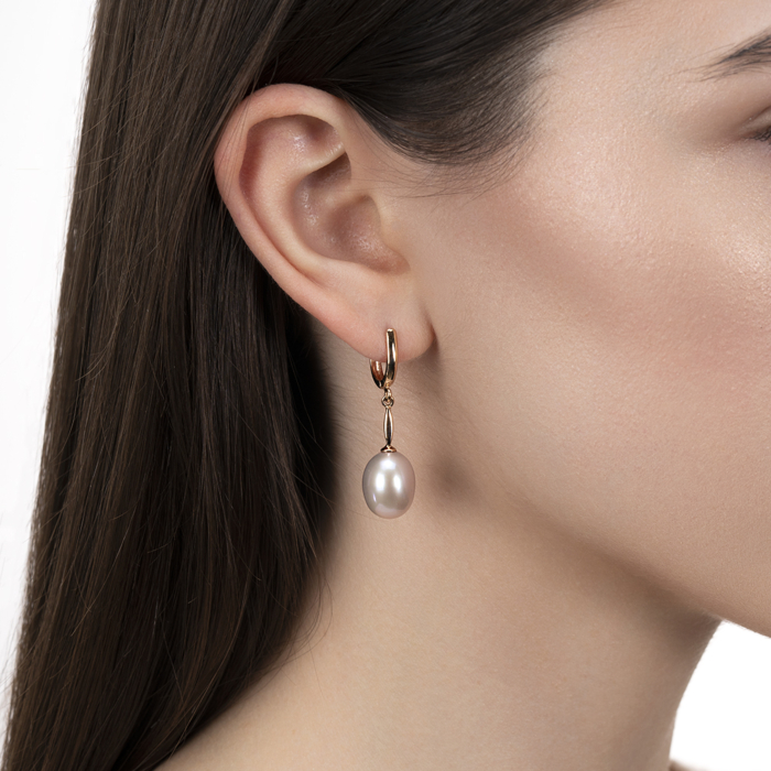 Золотые серьги з жемчугом. Артикул F-K-2511-E/01/21047