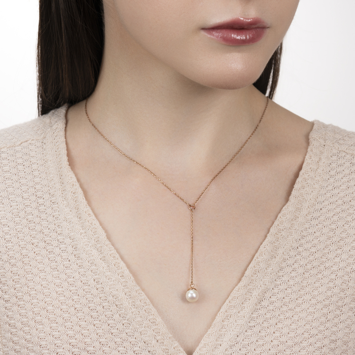 Золоте кольє з перлиною. Артикул F-K-2547-K/01/1779