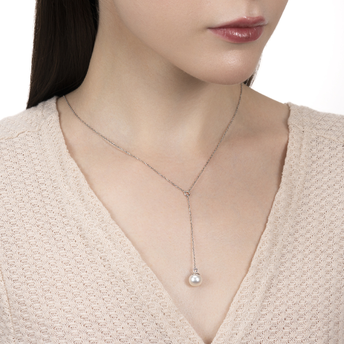 Золоте кольє з перлиною. Артикул F-K-2547-K/02/1779