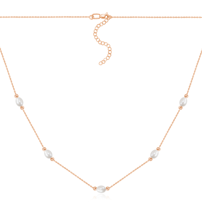 Золоте кольє з перлами. Артикул F-K-2548-K/01/21049