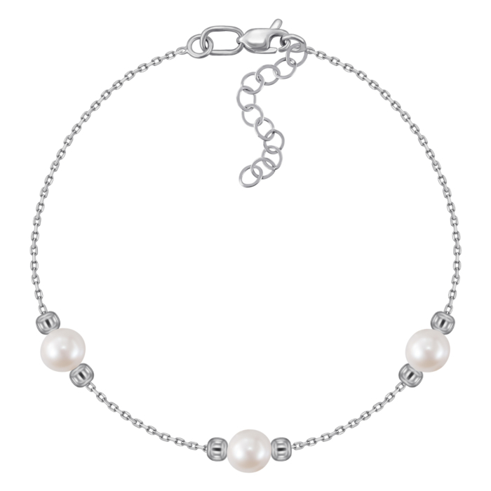 Золотой браслет с жемчугом. Артикул F-K-2549-B/02/21048