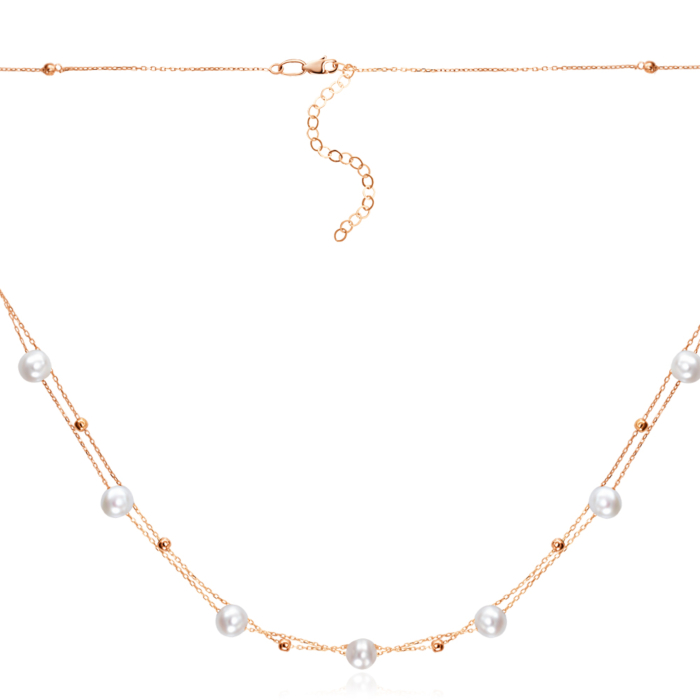 Золоте кольє з перлами. Артикул F-K-2552-K/01/21050