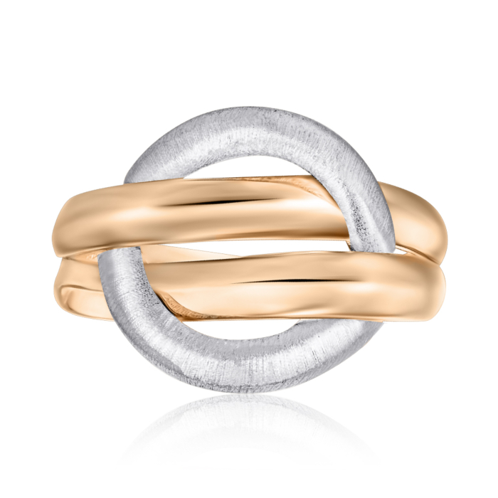 Каблучка з комбінованого золота без вставки F-K-4026-R/14