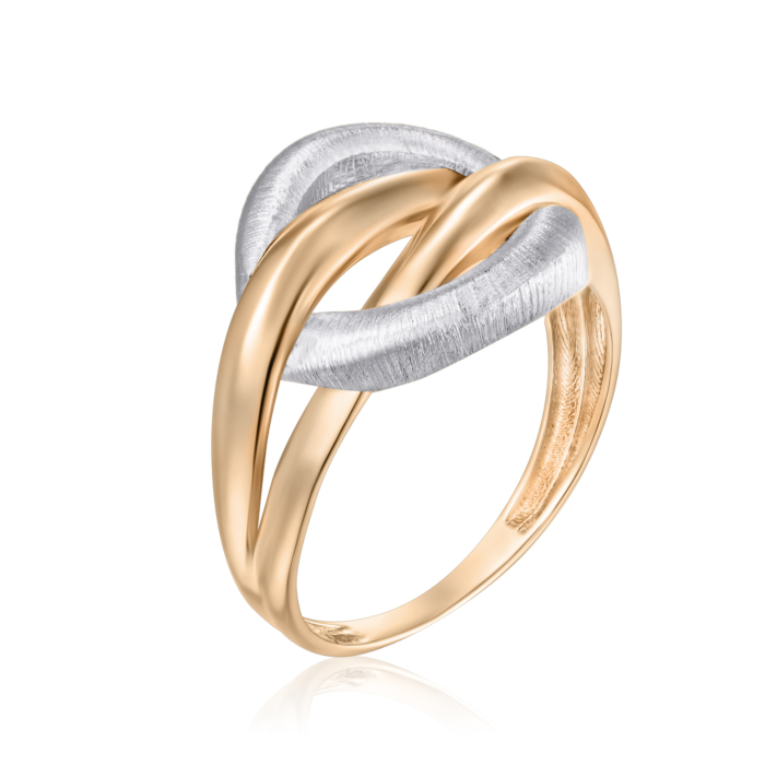 Кольцо из комбинированного золота без вставки F-K-4026-R/14