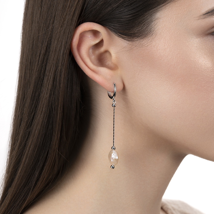 Золотые серьги с жемчугом. Артикул F-K-4036-E/02/21046