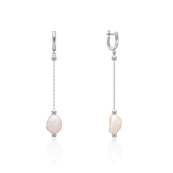 Золотые серьги с жемчугом. Артикул F-K-4036-E/02/21046