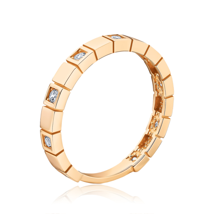 Золота каблучка з фіанітами F-RR2337-05-R/01/1