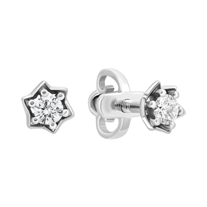 Золотые пуссеты с бриллиантами. Артикул UG5F70Б