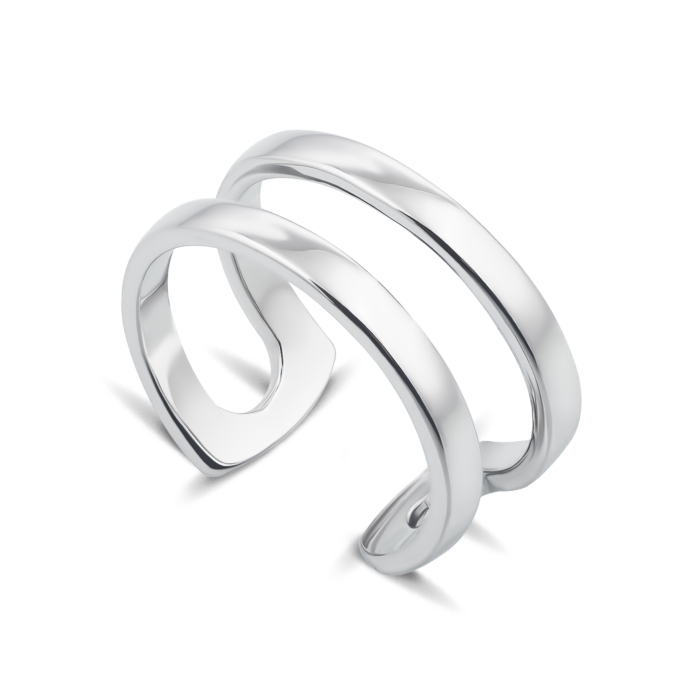 Фаланговое двойное серебряное кольцо (00827/12/1)