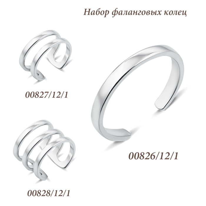 Фалангова одинарна срібна каблучка (00826/12/1)