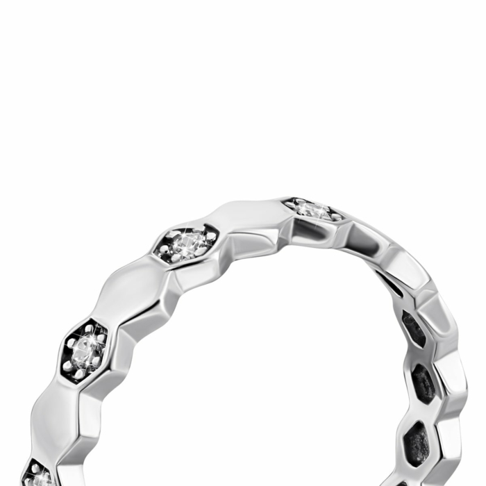 Фаланговое серебряное кольцо с фианитами.Артикул UG5910163б