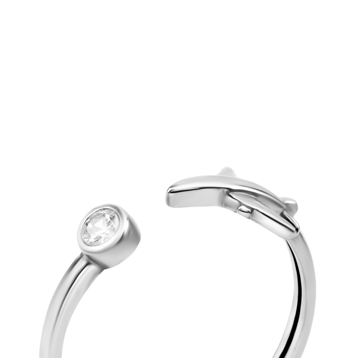 Фаланговое серебряное кольцо с фианитом. Артикул UG581142б