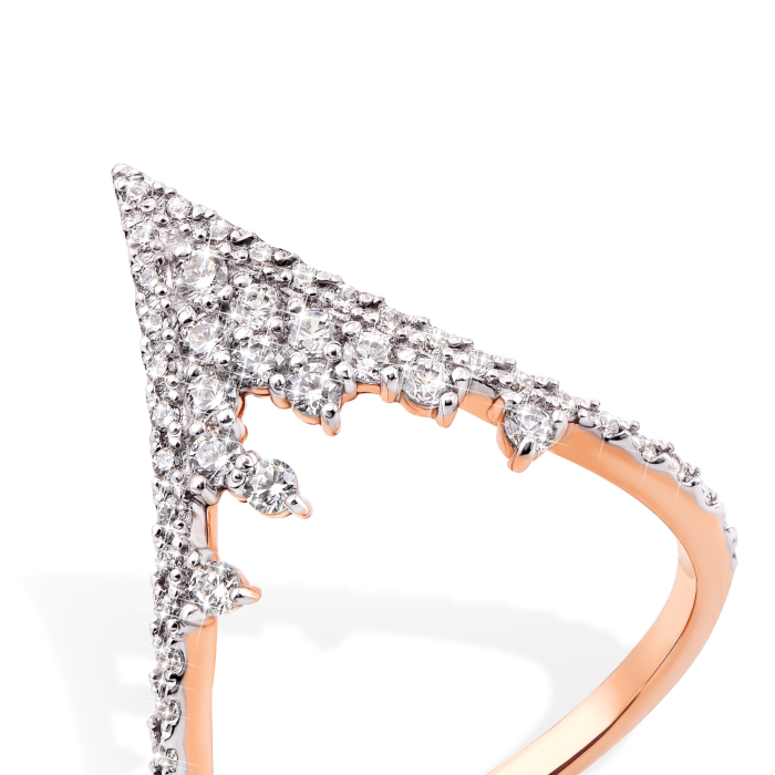 Фаланговое золотое кольцо с фианитами (13157/01/1/73)