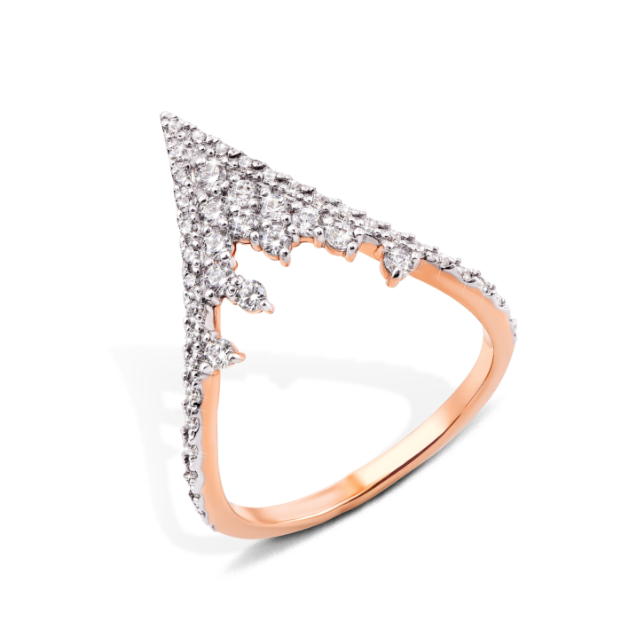 Фаланговое золотое кольцо с фианитами (13157/01/1/73)