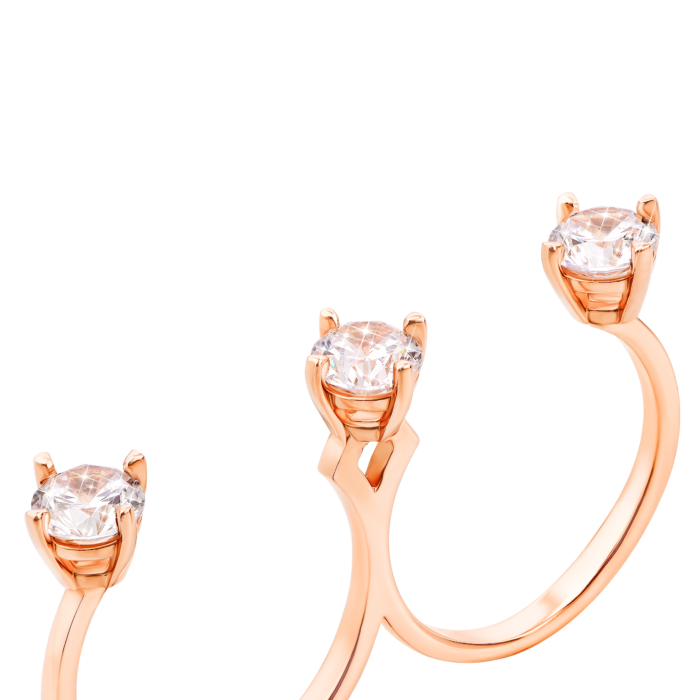 Фалангова золота каблучка з фіанітами (13172/01/0/22)