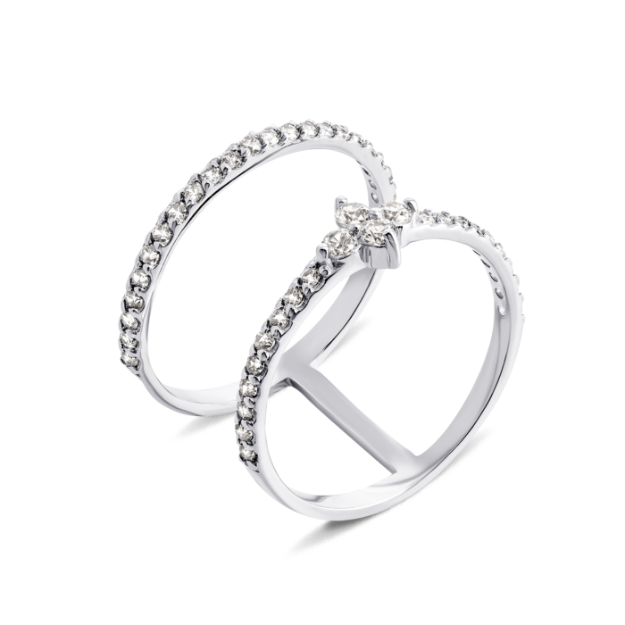 Фаланговое золотое кольцо с фианитами. Артикул UG5КД0533/1