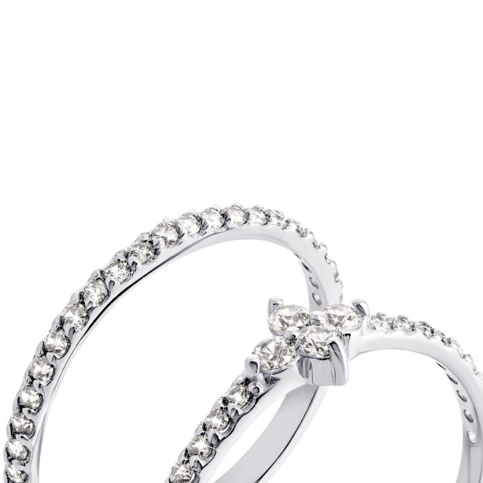 Фаланговое золотое кольцо с фианитами. Артикул UG5КД0533/1