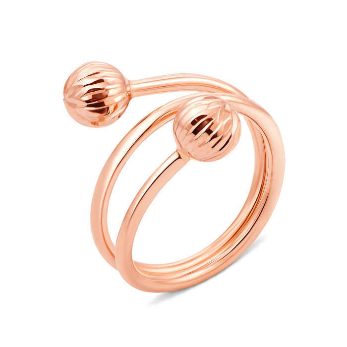 Фаланговое золотое кольцо с шариками (01916-1/01/2)