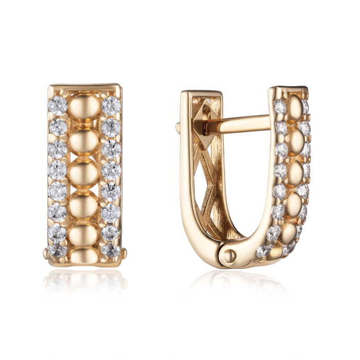 Золотые серьги с фианитами. Артикул Р-EY03019-E/01/1