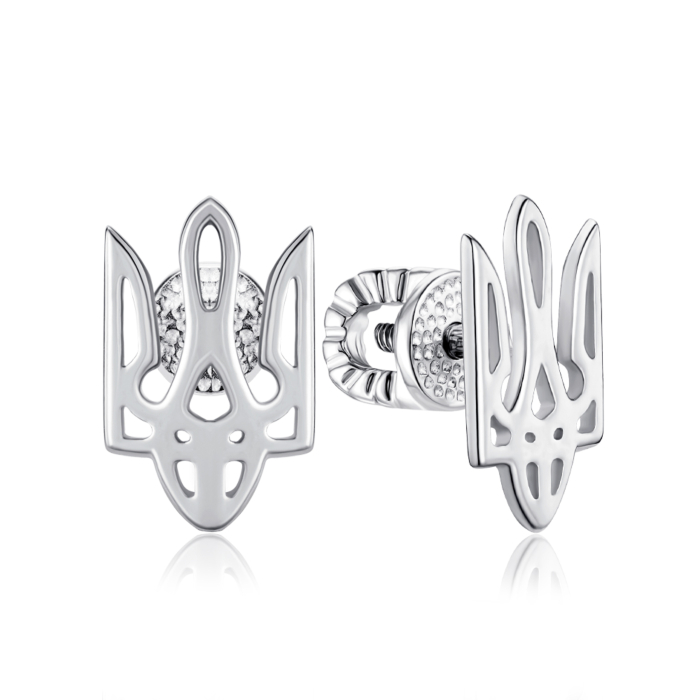 Серебряные серьги без вставки. Артикул 21582/12/1