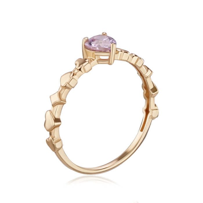 Золота каблучка з фіанітом. Артикул 18399/01/0/855