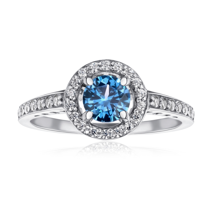 Срібна каблучка зі шпінеллю та фіанітами. Артикул 00852/12/1/1433