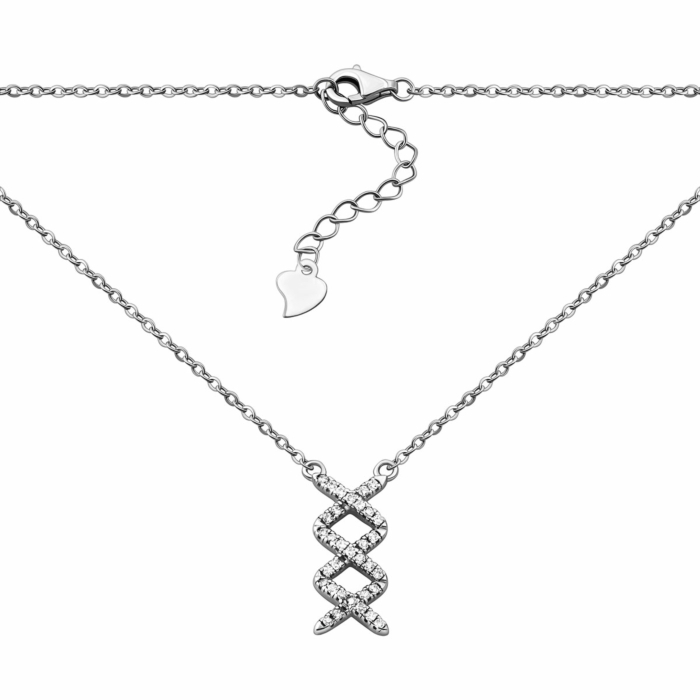 Срібне кольє з фіанітами. Артикул UG5FN15050