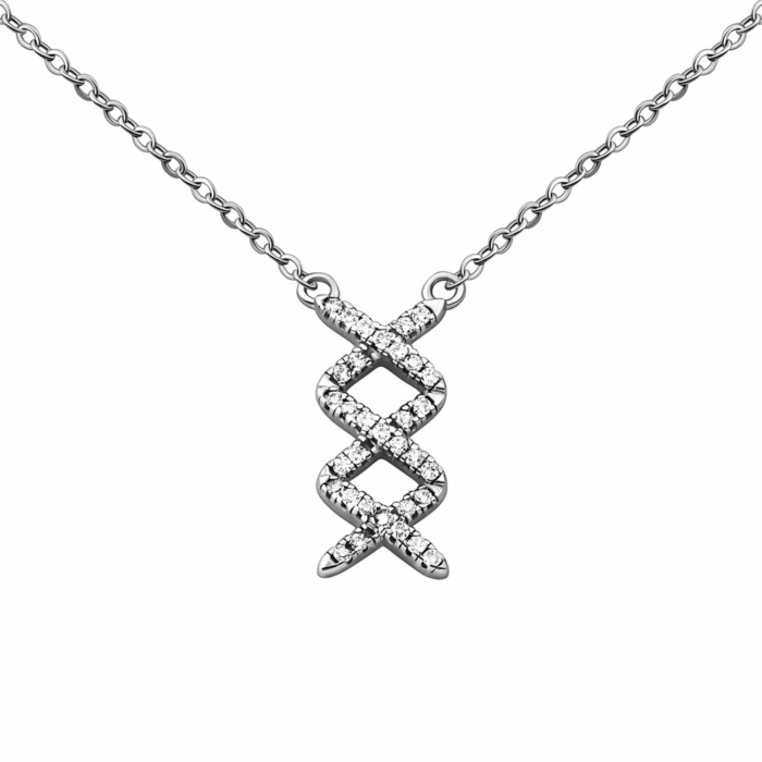 Срібне кольє з фіанітами. Артикул UG5FN15050