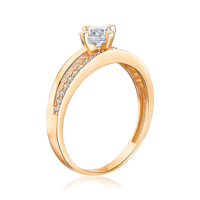 Золотое кольцо с фианитами. Артикул G-1631-R/01/1