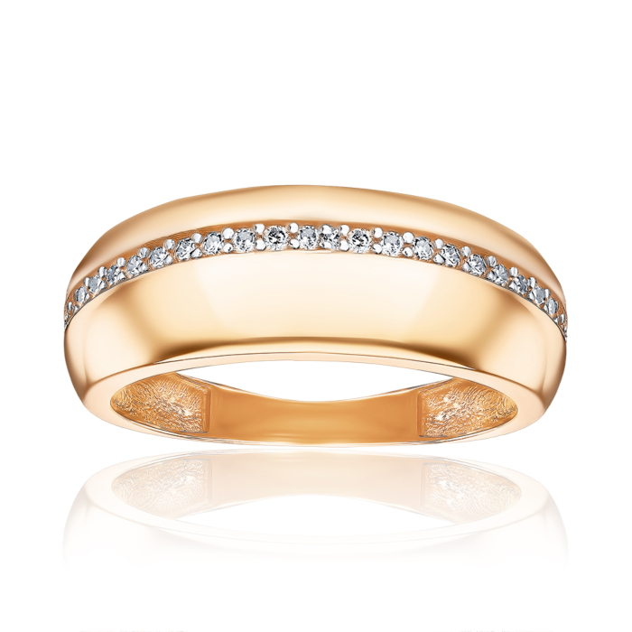 Золота каблучка з фіанітами G-1114-R/01/1