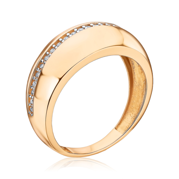Золота каблучка з фіанітами G-1114-R/01/1