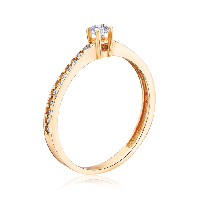 Золотое кольцо с фианитами G-1344-R/01/1