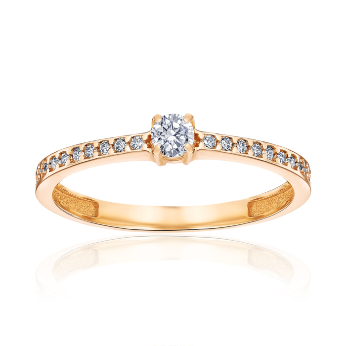 Золотое кольцо с фианитами G-1344-R/01/1