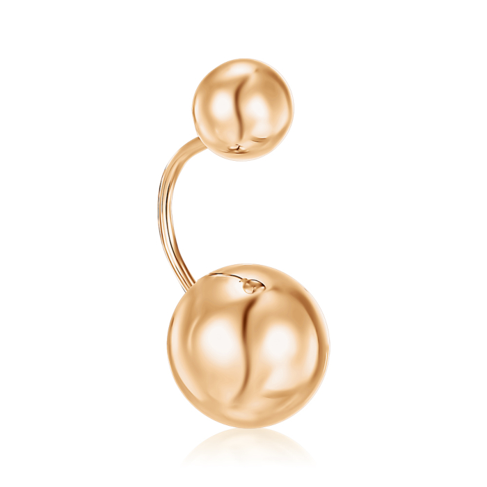 Золотий пірсинг без вставки. Артикул G-138-2-PI/01