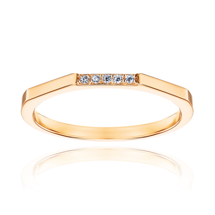 Золота каблучка з фіанітами G-1431-R/01/1