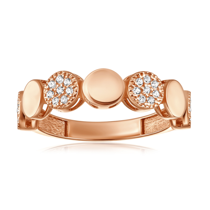 Золота каблучка з фіанітами. Артикул G-1456-R/01/1