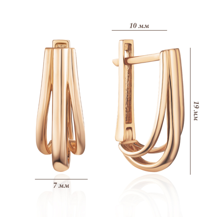 Золоті сережки без вставки. Артикул G-2862-E/01