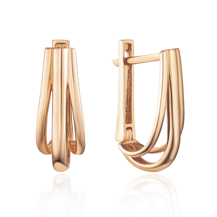 Золоті сережки без вставки. Артикул G-2862-E/01