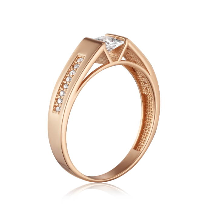 Золота каблучка з фіанітами. Артикул G-1612-R/01/1
