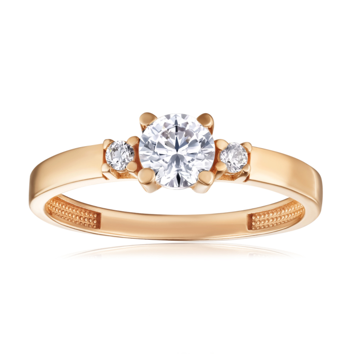 Золотое кольцо с фианитами. Артикул G-1633-R/01/1