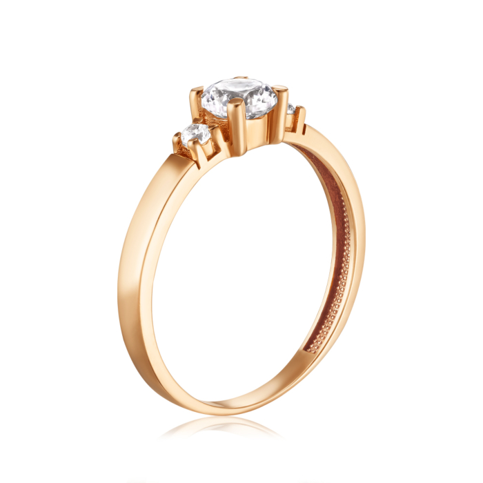 Золотое кольцо с фианитами. Артикул G-1633-R/01/1