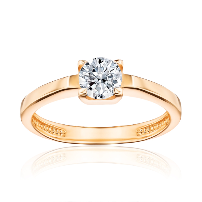 Золота каблучка з фіанітом G-1657-R/01/1