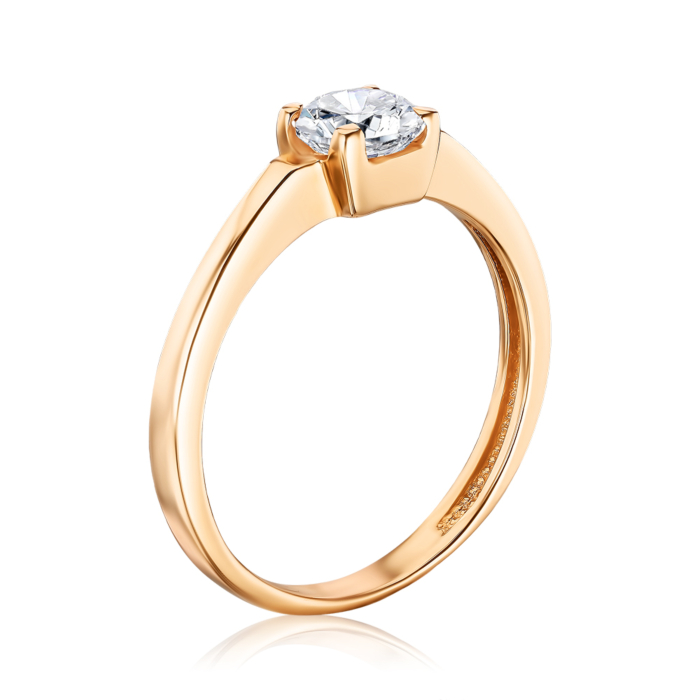 Золота каблучка з фіанітом G-1657-R/01/1