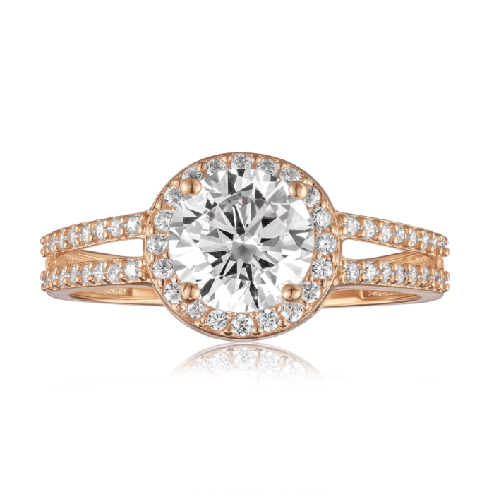 Золотое кольцо с фианитами. Артикул G-1661-R/01/1