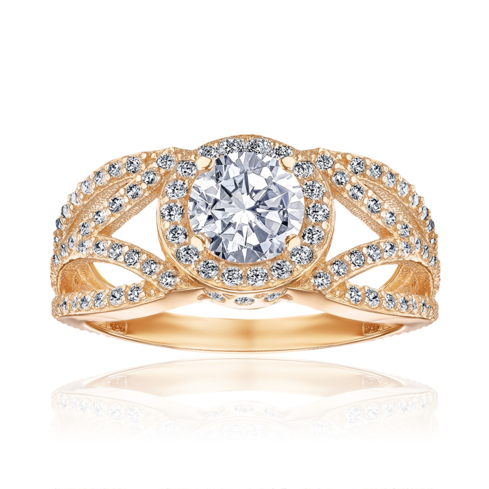 Золота каблучка з фіанітами G-1669-R/01/1