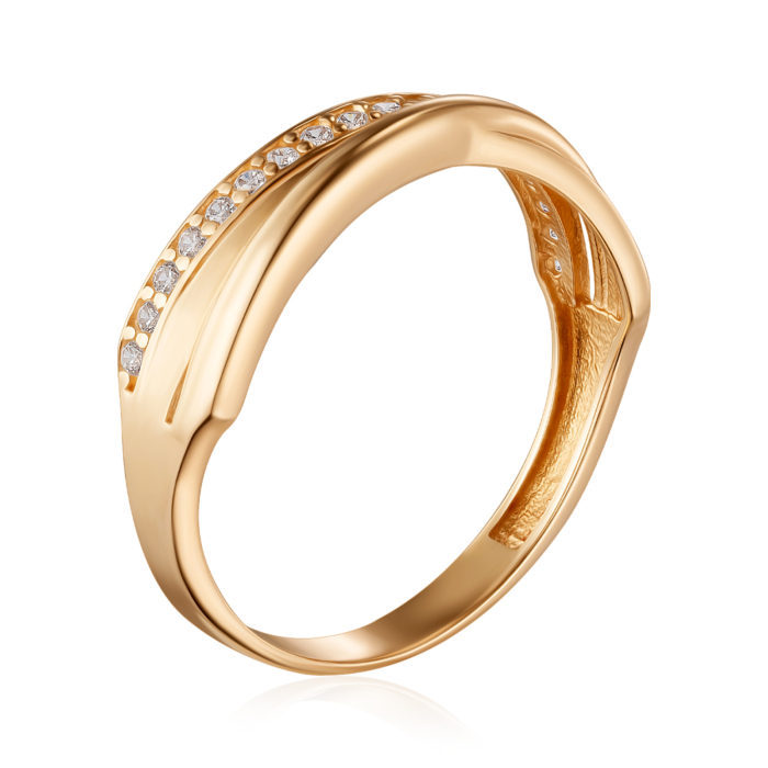 Золота каблучка з фіанітами. Артикул G-1695-1-R/01/1