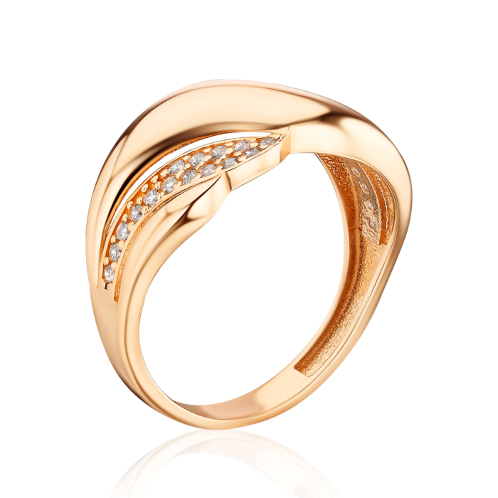 Золотое кольцо с фианитами G-1700-1-R/01/1