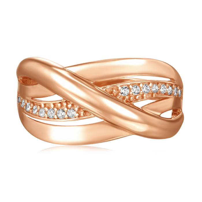 Золотое кольцо с фианитами. Артикул G-1703-1-R/01/1