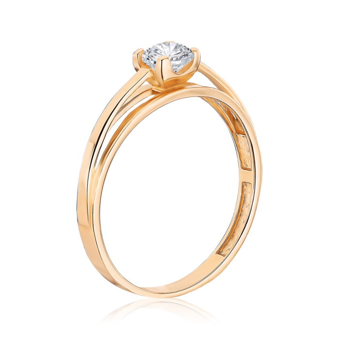 Золотое кольцо с фианитом G-1777-R/01/1